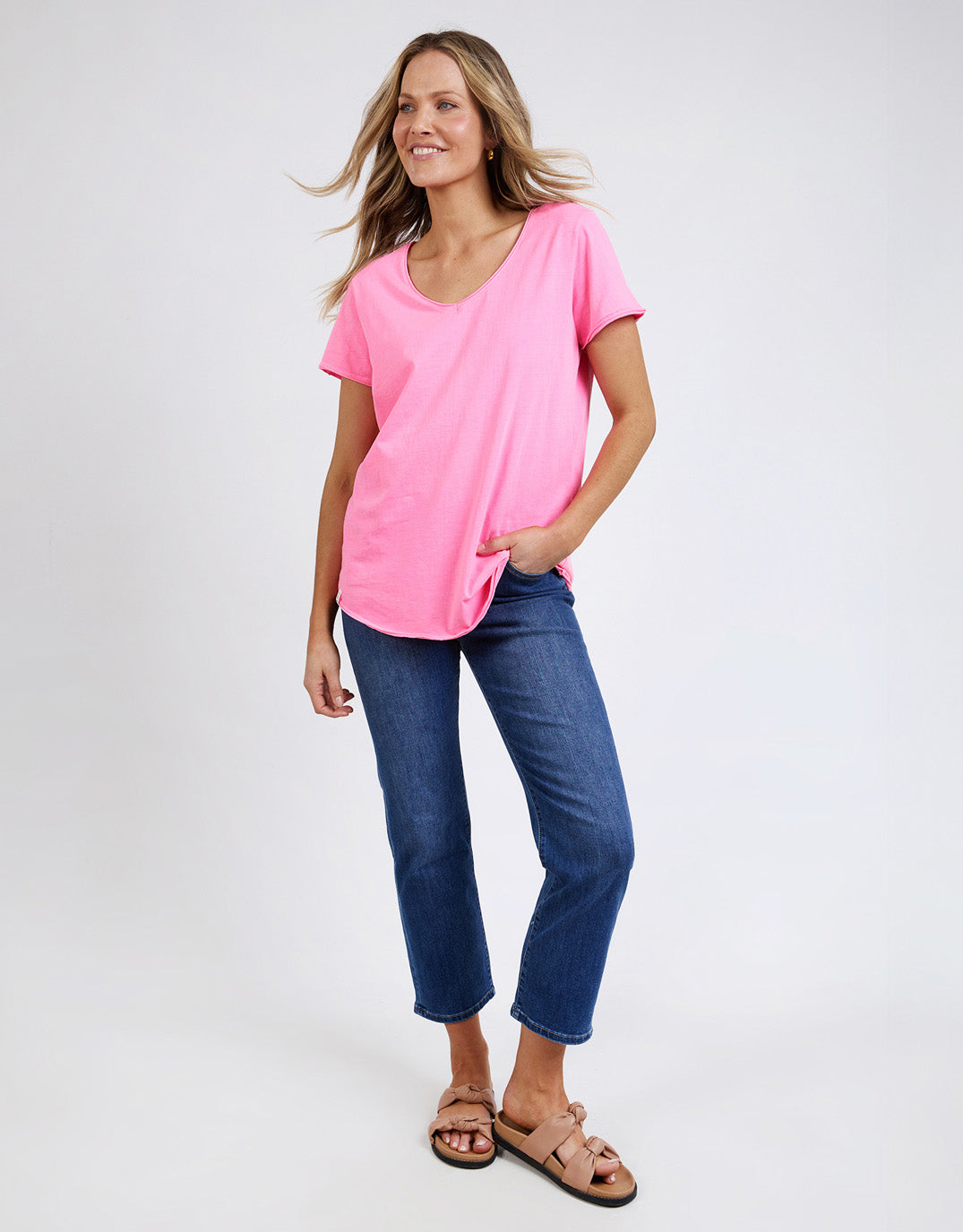 elm-fundamental-vee-tee-neon-pink-womens-clothing