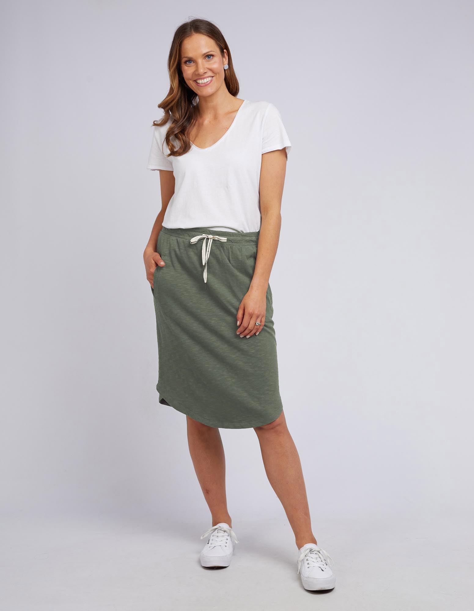 Khaki pencil 2024 skirt express