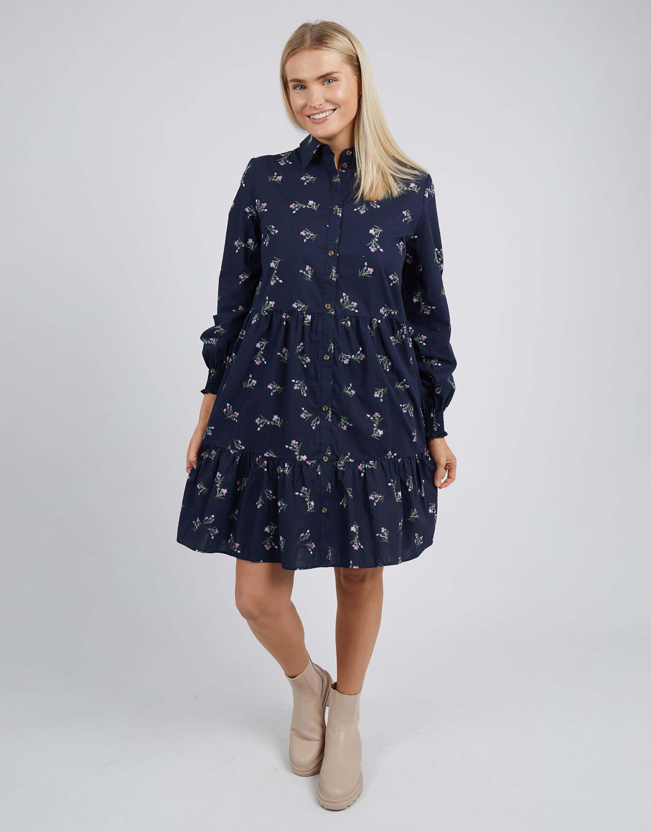 Blue floral shirt on sale dress