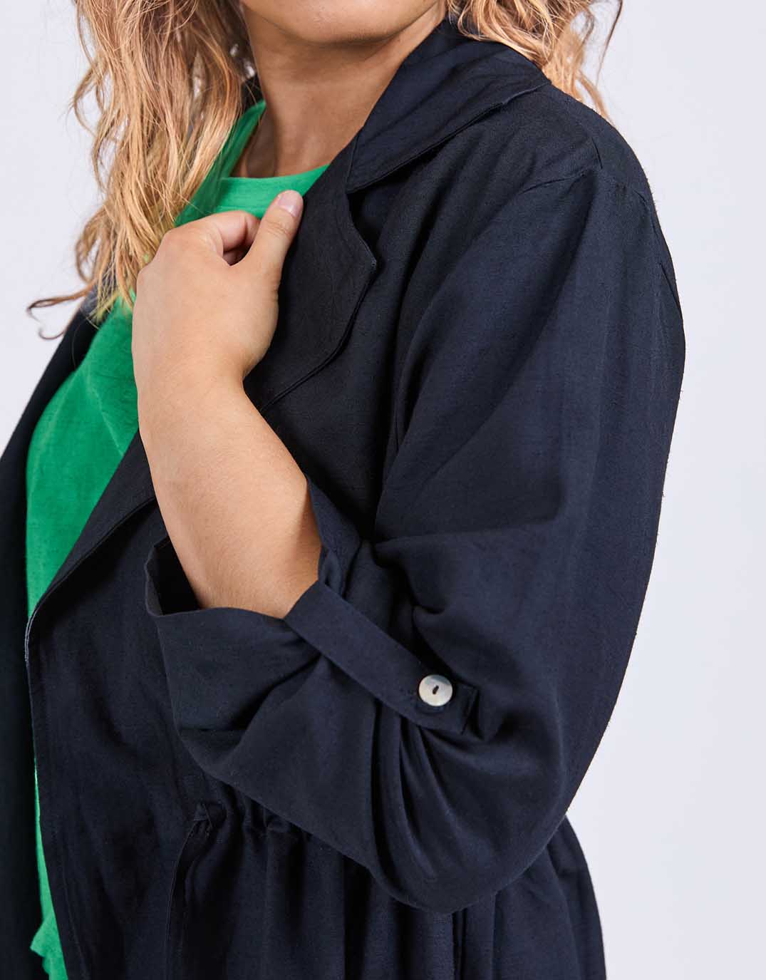 Linen Trench - Dark Sapphire