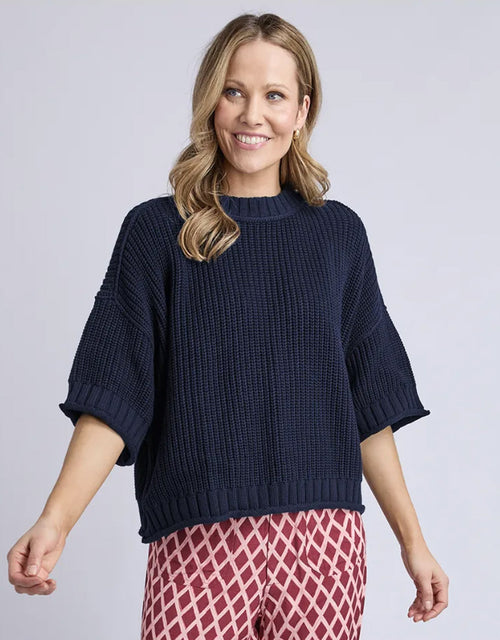elm-luela-short-sleeve-knit-navy-womens-clothing