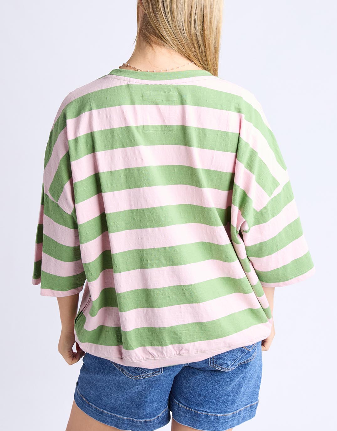 elm-mazie-block-stripe-sweat-forest-green-pink-lady-stripe-womens-clothing