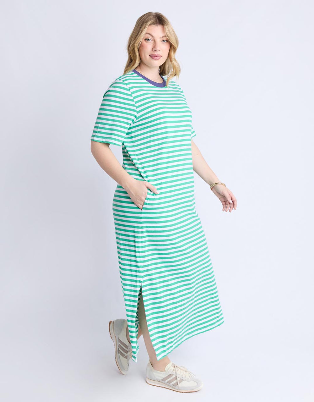 elm-merry-tee-dress-gumdrop-green-white-stripe-vintage-blue-womens-clothing