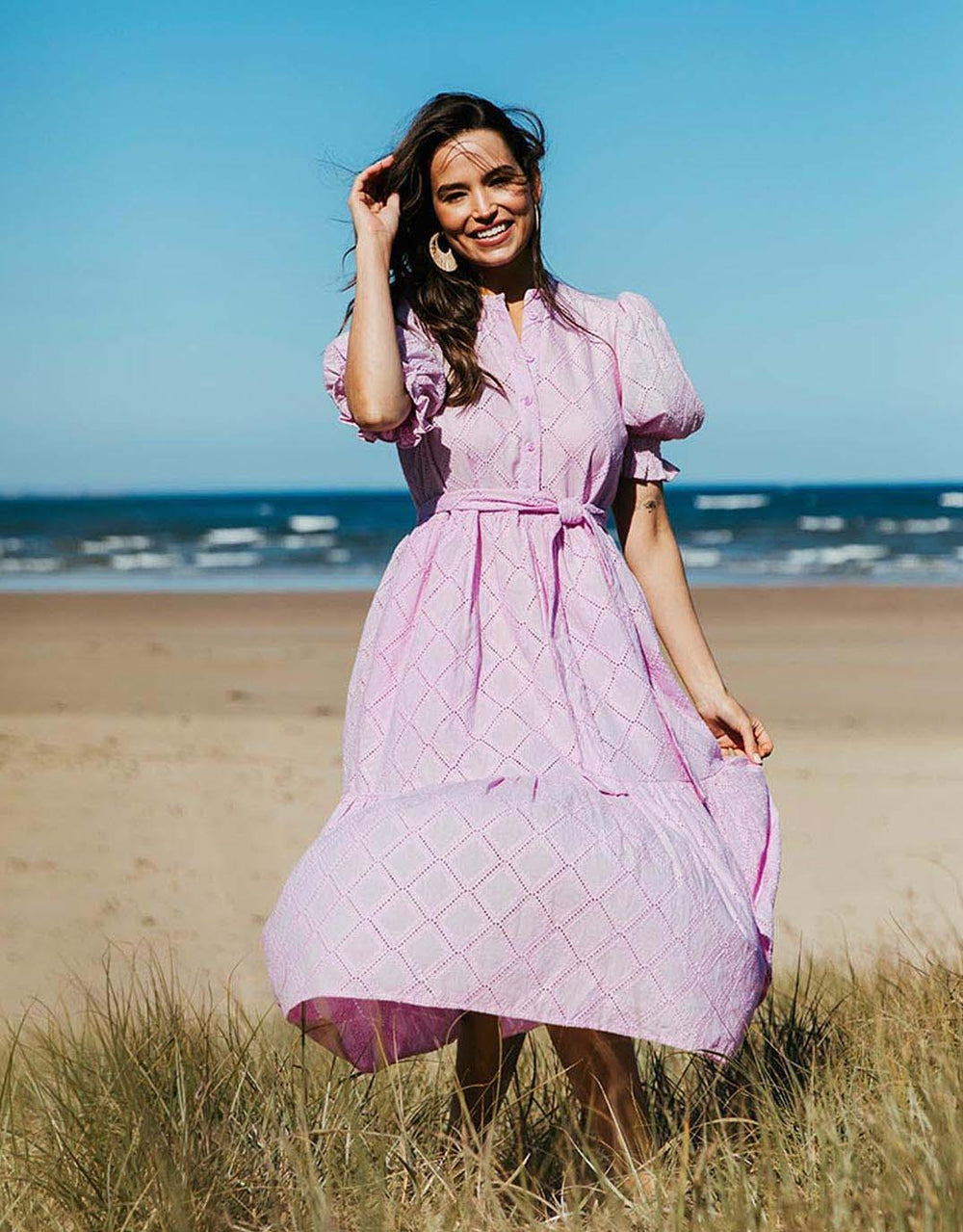 Buy Ottilie Broderie Dress - Lilac Elm for Sale Online Australia