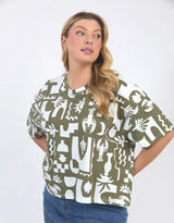 elm-postcard-tee-khaki-and-cream-print-womens-clothing