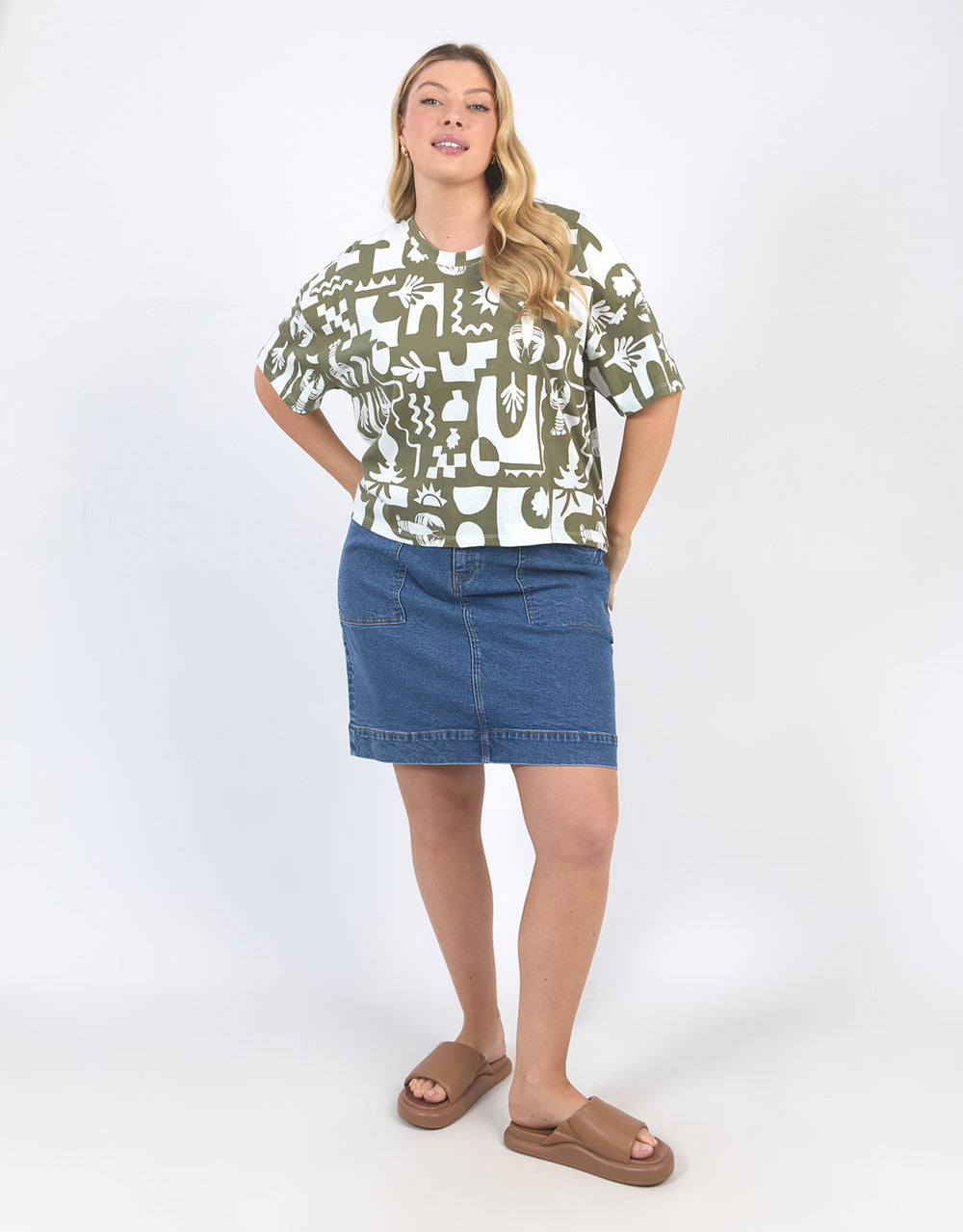 elm-postcard-tee-khaki-and-cream-print-womens-clothing