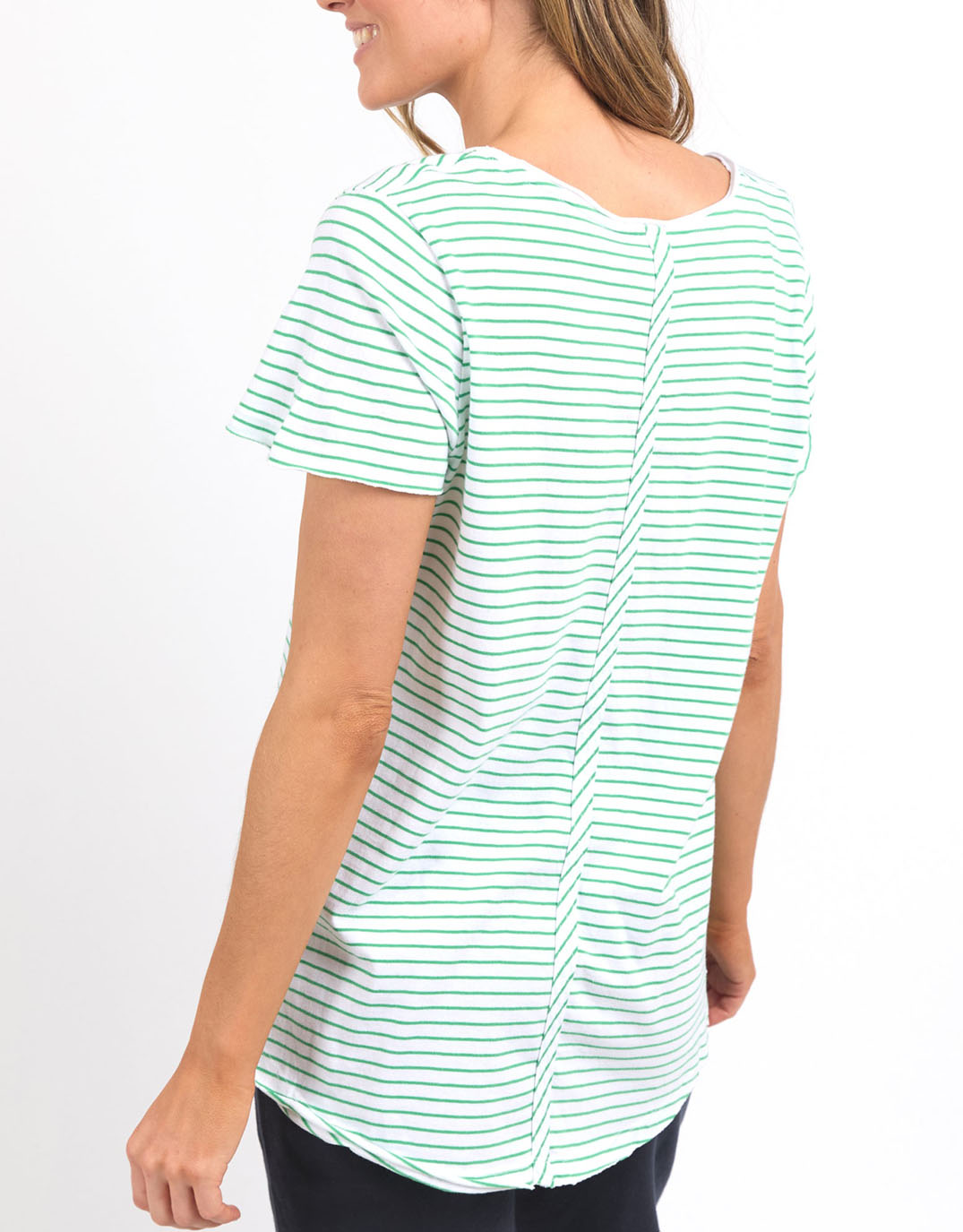 elm-remi-stripe-vee-tee-white-green-stripe-womens-clothing