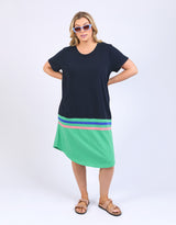 elm-rhea-tee-dress-navy-green-colour-block-womens-clothing