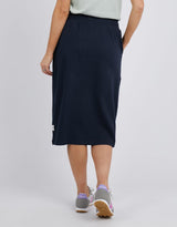 Elm - Rib Midi Skirt - Dark Sapphire - White & Co Living Skirts