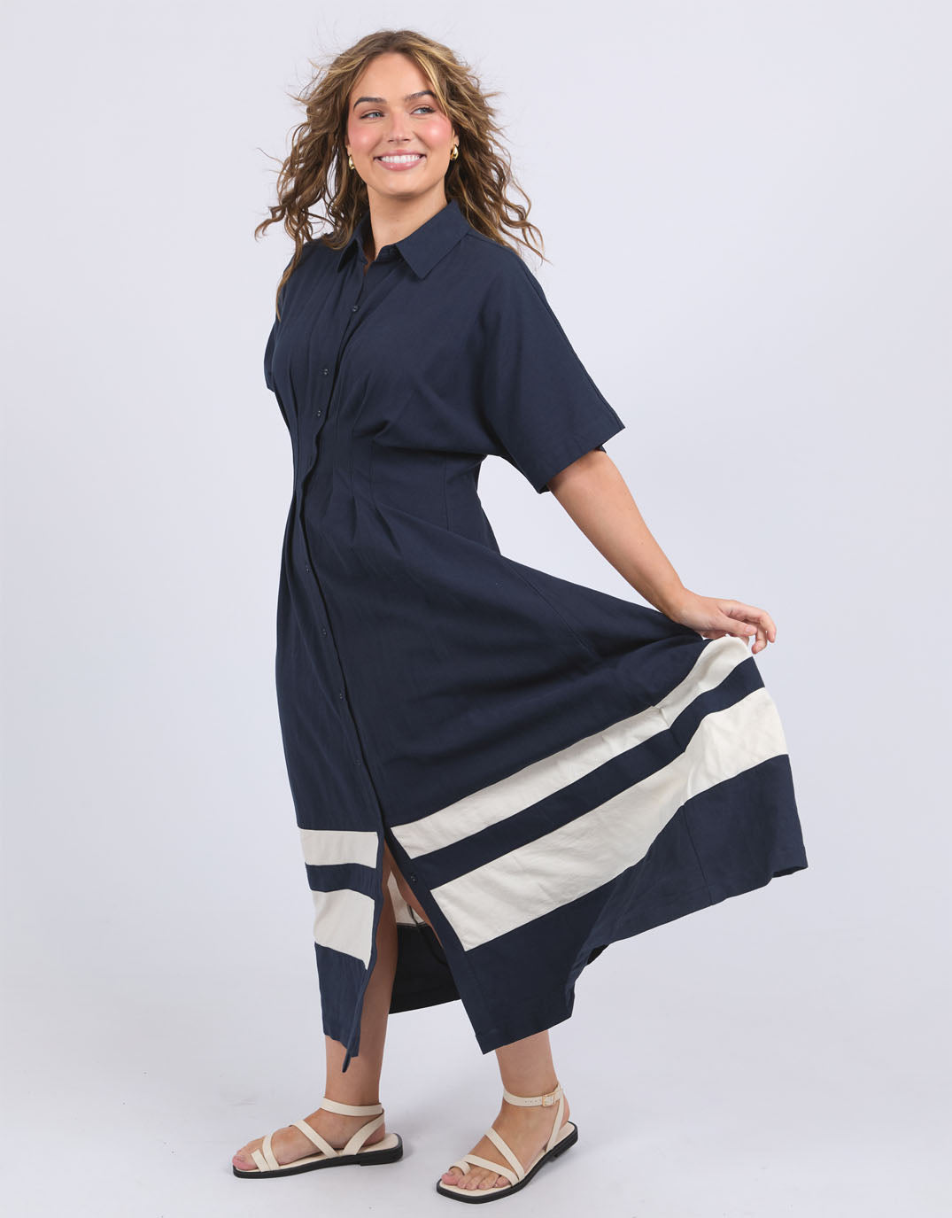 Scarlet Midi Dress - Navy Stripe Elm for Sale Online Australia
