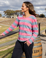 elm-spritz-stripe-long-sleeve-tee-geranium-pink-steel-blue-stripe-womens-clothing