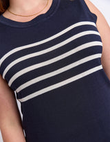 Striped Knit Tank - Navy