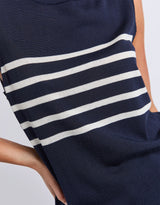 Striped Knit Tank - Navy