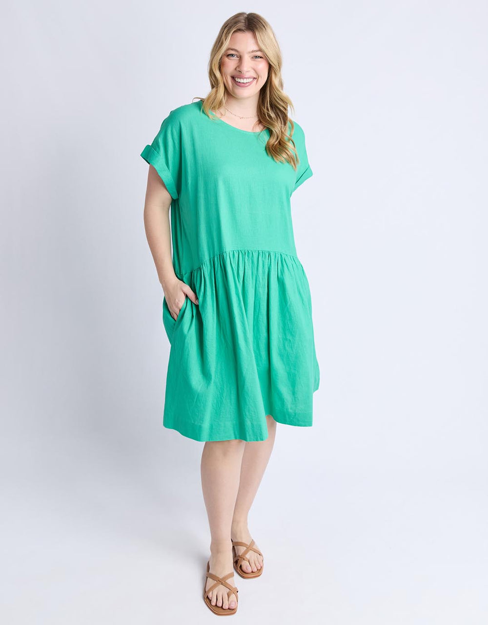 elm-sunset-hour-solid-dress-dress-gumdrop-green-womens-clothing