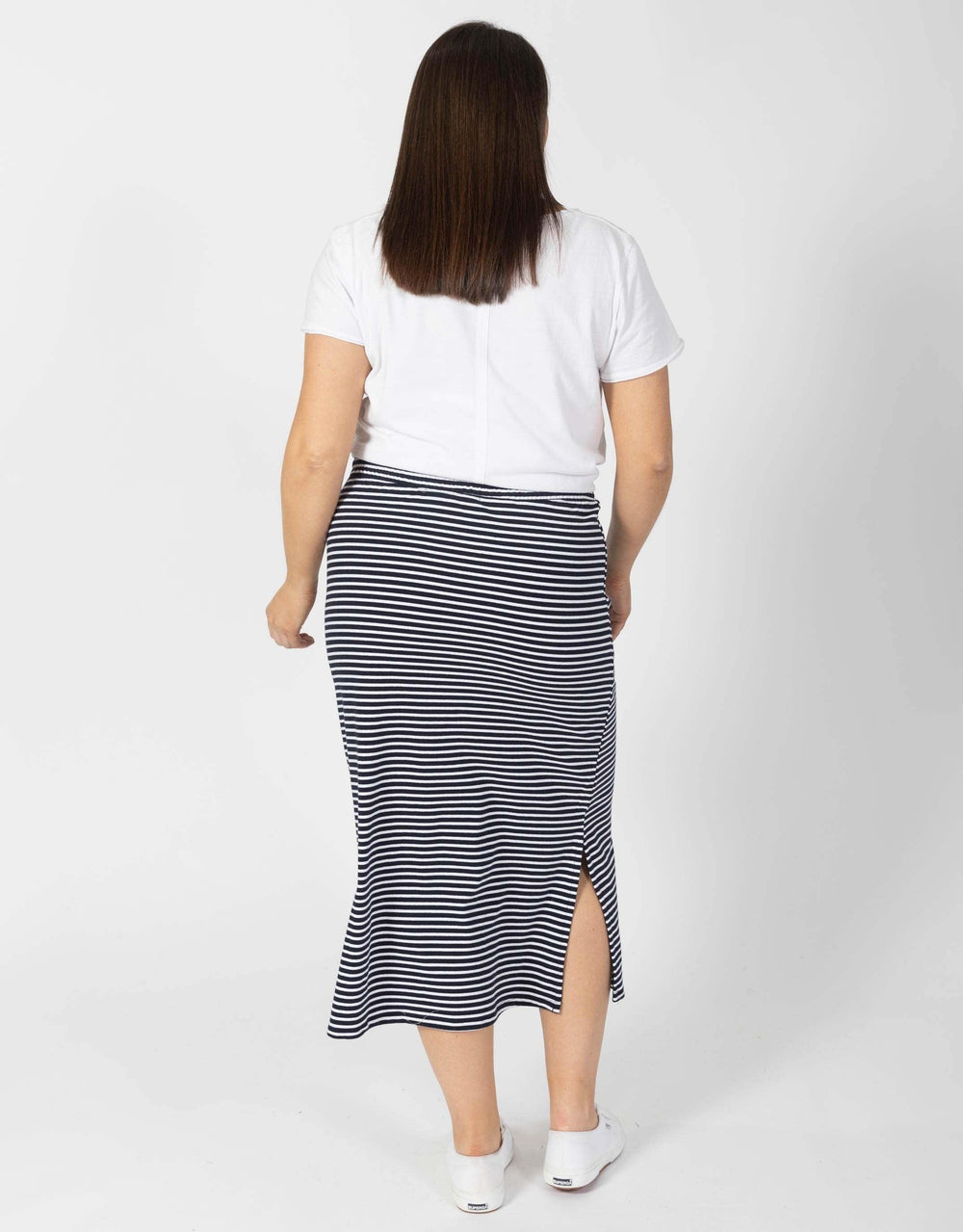 Elm - Travel Skirt - Navy/White Stripe - White & Co Living Skirts