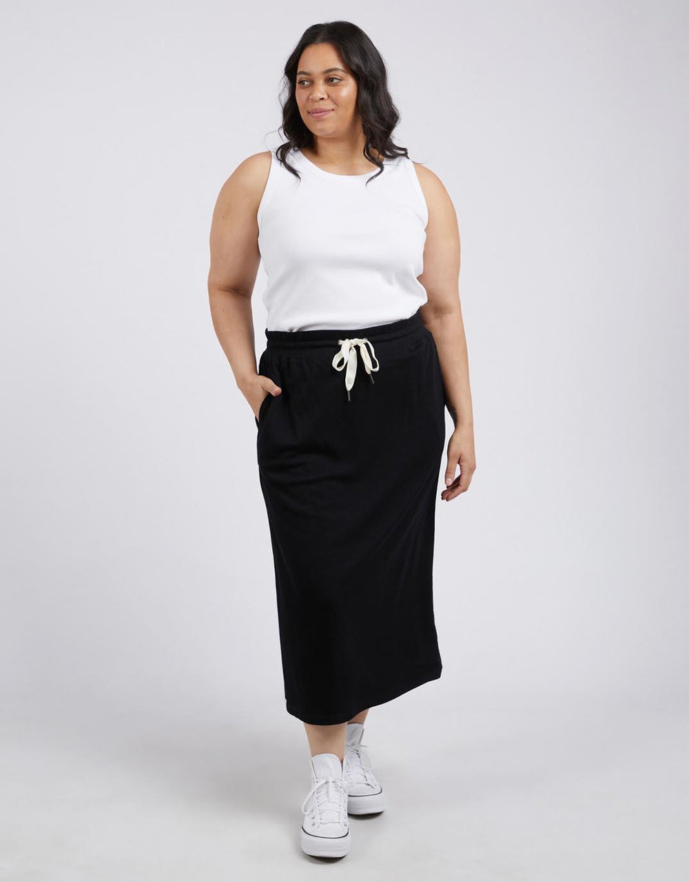 Elm - Xanthe Rib Skirt - Black - White & Co Living Skirts