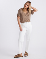 Elodie Stretch Straight Leg Jean - White