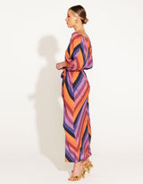 Fate and Becker - Sunset Dream Flowy Maxi Dress - Sunset Stripe - White & Co Living Dresses