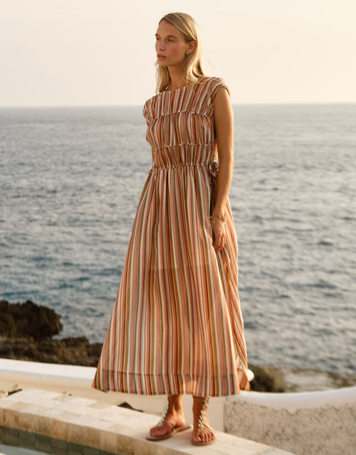 Callista Midi Dress - Sandbar Stripe