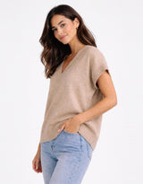 fate-becker-rae-v-neck-vest-brown-marle-womens-clothing