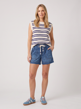 Flint Striped Top - Vintage White