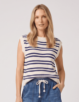 Flint Striped Top - Vintage White