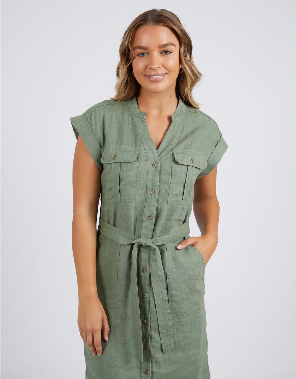 foxwood-harlow-dress-khaki-womens-clothing