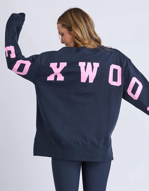 foxwood-interval-crew-navy-with-neon-pink-womens-clothing