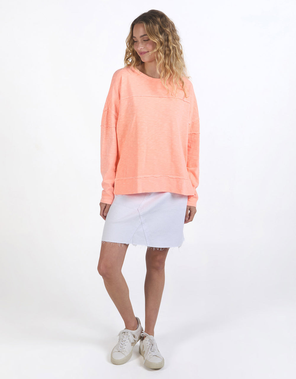 foxwood-jayne-throw-on-top-neon-peach-womens-clothing