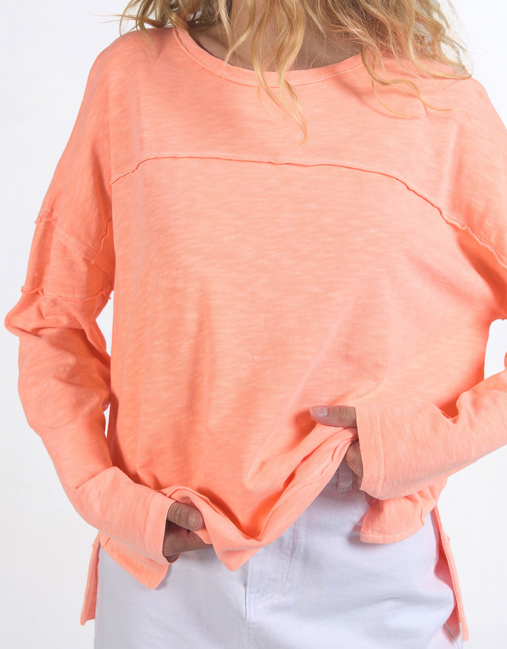 foxwood-jayne-throw-on-top-neon-peach-womens-clothing