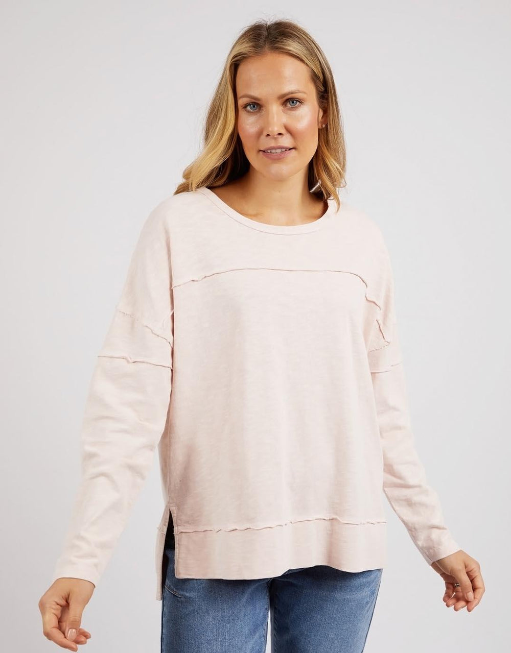 Foxwood - Jayne Throw On Top - Pale Pink - White & Co Living Jumpers