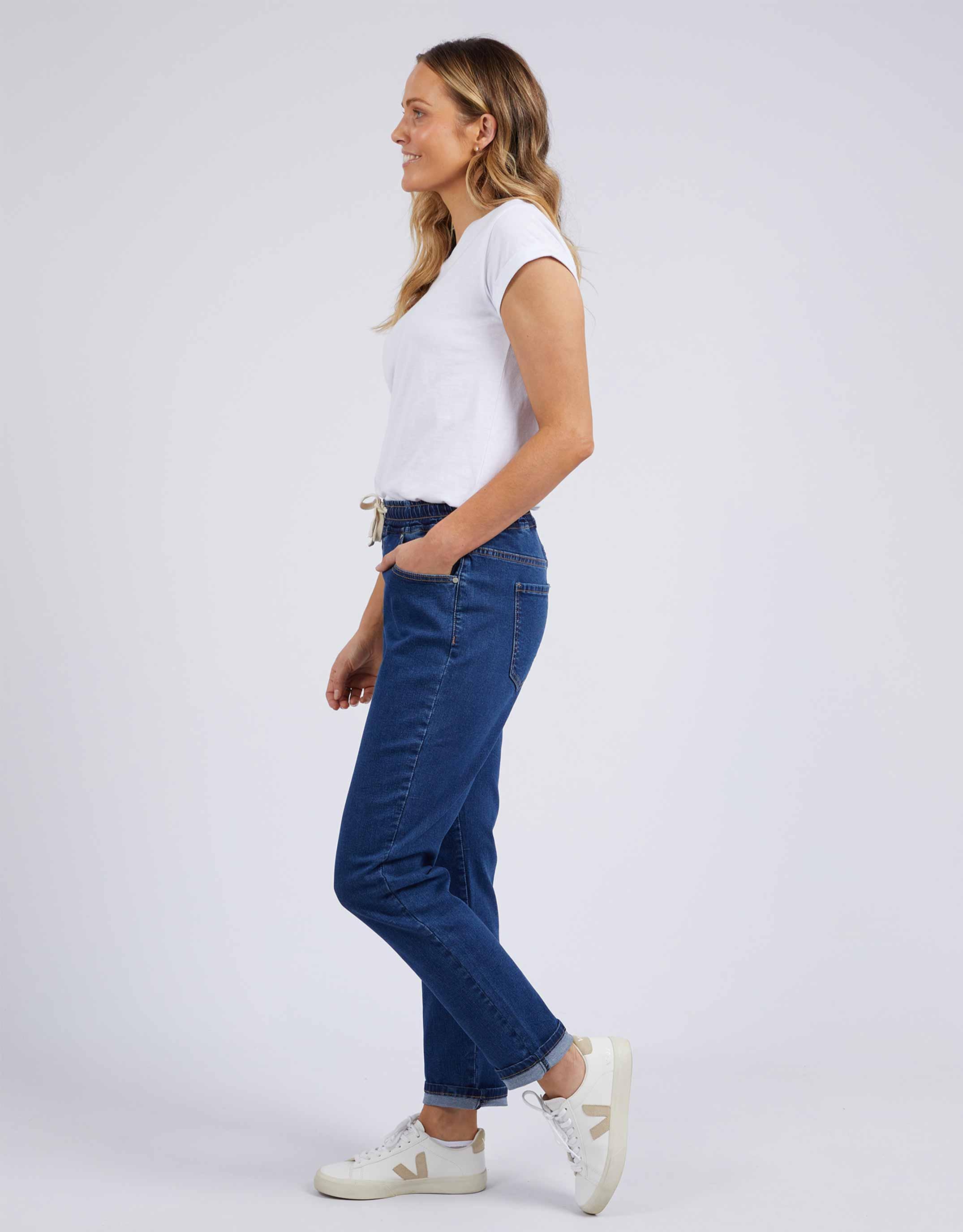 Foxwood - Juliette Jogger Jean - Dark Blue Wash - White & Co Living Jeans