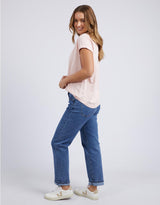 Foxwood - Manly Vee Tee - Peach Pink - White & Co Living Tops