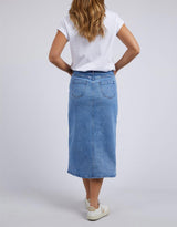 Foxwood - Scout Midi Skirt - Mid Blue - White & Co Living Skirts