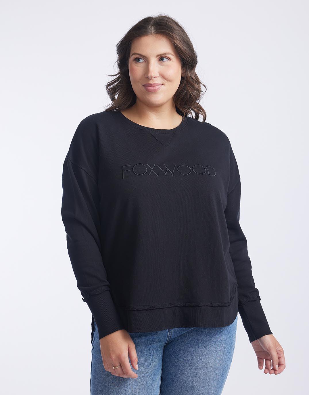 Foxwood - Simplified Crew - Black on Black - White & Co Living Jumpers