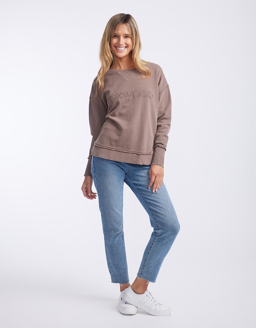 Foxwood - Simplified Crew - Chocolate Brown - White & Co Living Jumpers