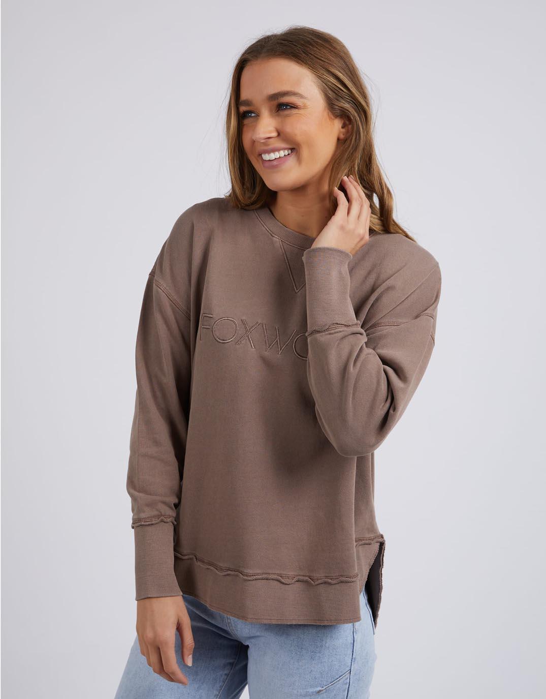 Foxwood - Simplified Crew - Chocolate Brown - White & Co Living Jumpers