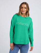 foxwood-simplified-metallic-crew-green-womens-clothing