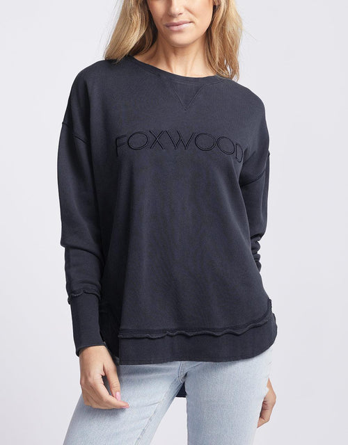 Foxwood - Washed Simplified Crew - Navy - White & Co Living Jumpers