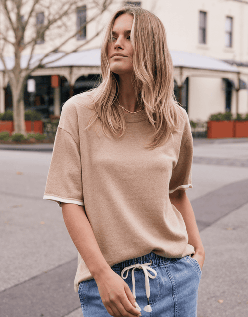 Frenchie Cotton Cashmere Tee - Latte