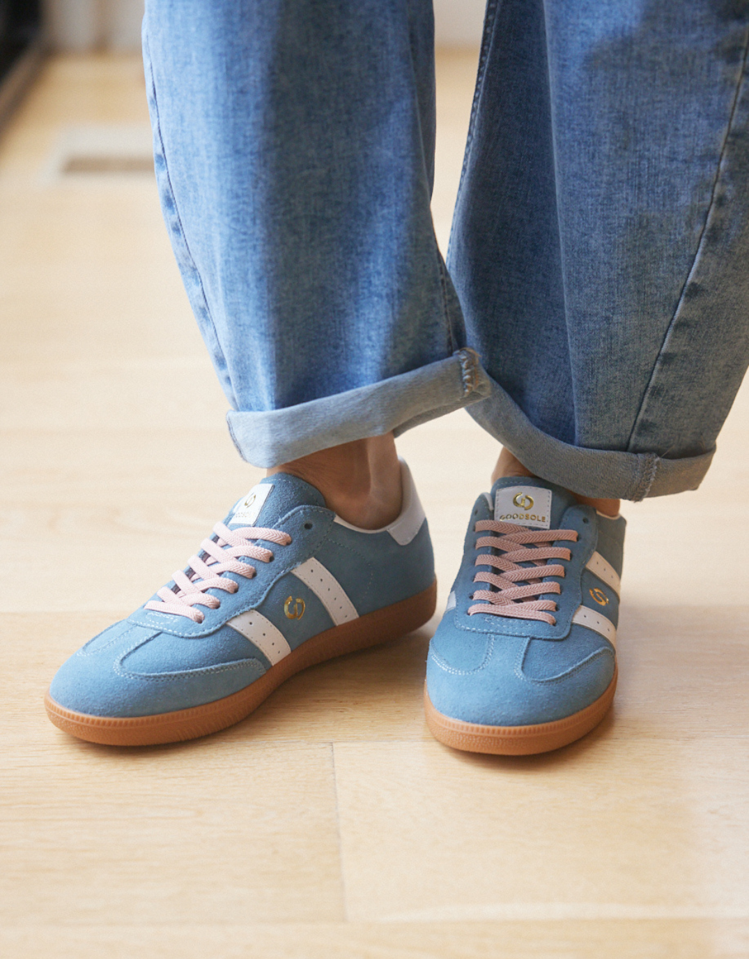 Parallel Suede Sneakers - Denim/Pink