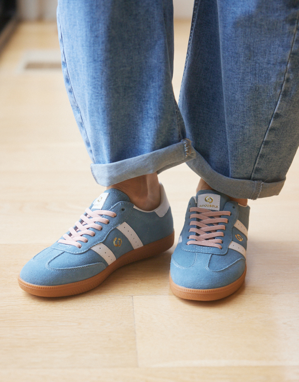 Parallel Suede Sneakers - Denim/Pink