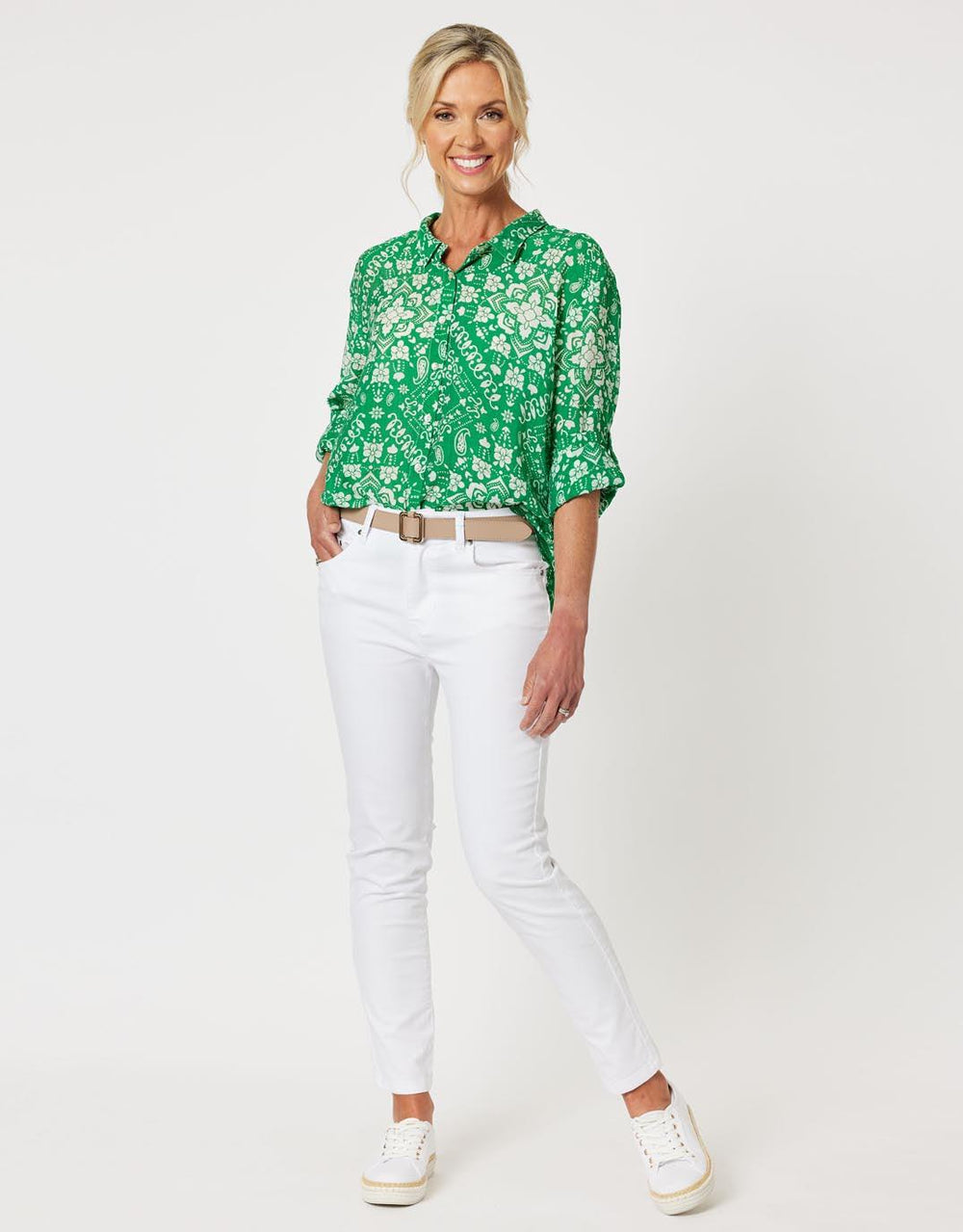 Gordon Smith - Milbri Shirt - Emerald - White & Co Living Tops