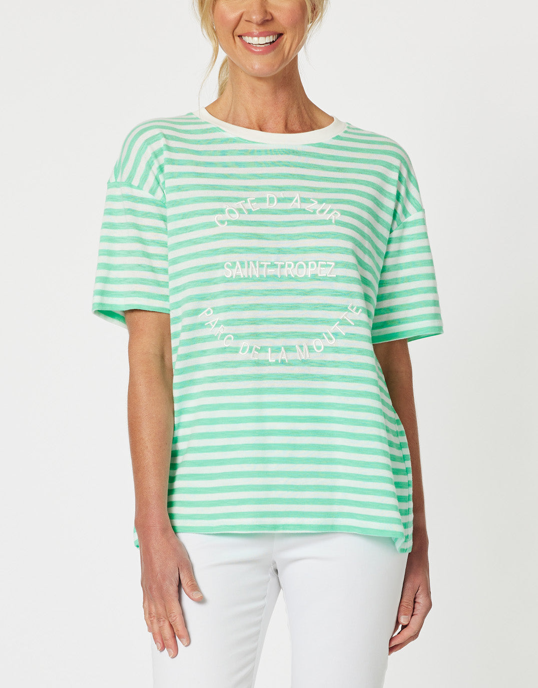 gordon-smith-saint-tropez-stripe-tee-mint-womens-clothing