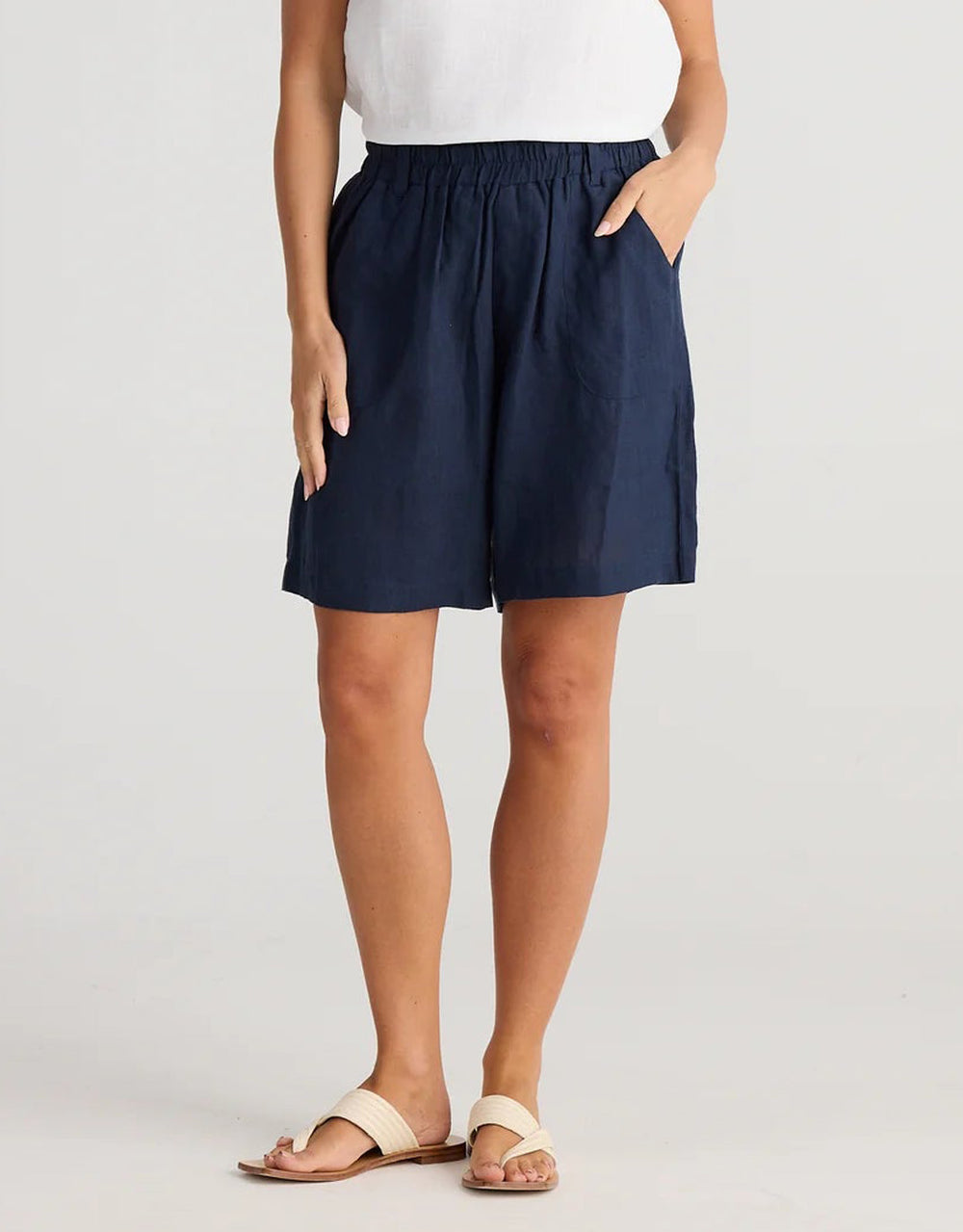 Captain Linen Shorts - Navy