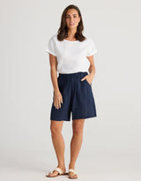 Captain Linen Shorts - Navy