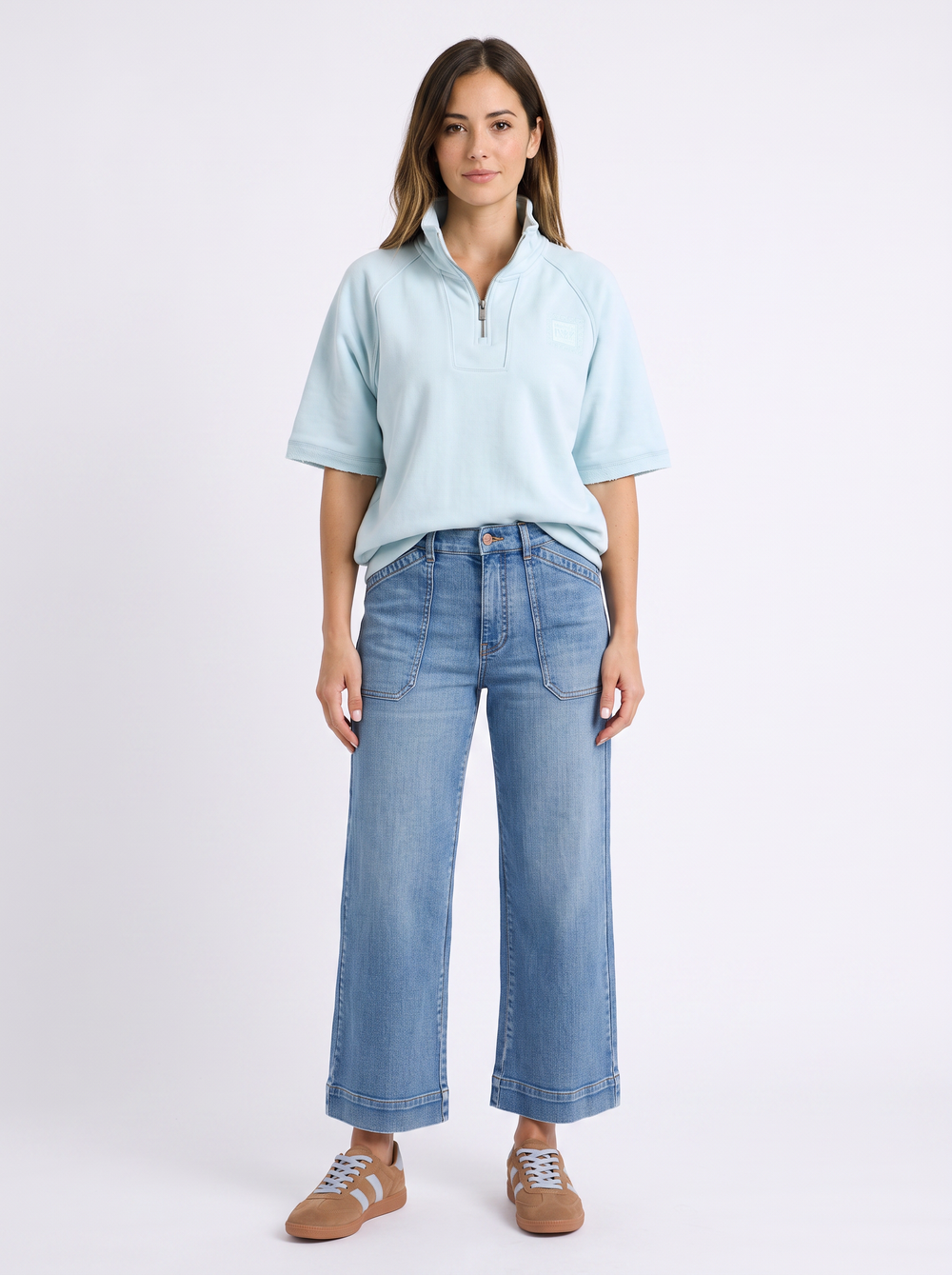 Piped Crew Solid - Cool Blue