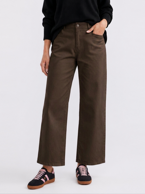 Sophia Cropped Stretch Jean - Chocolate