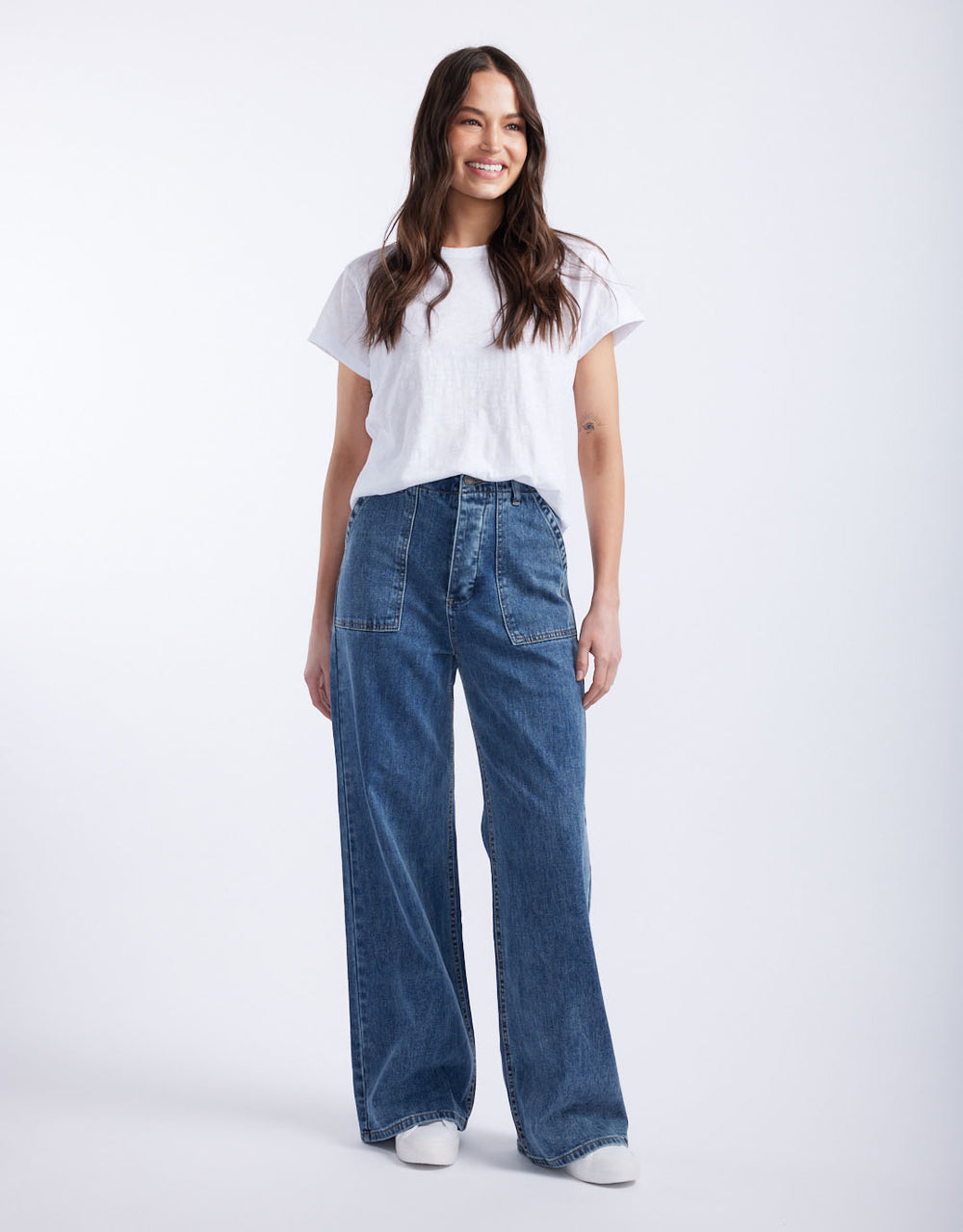 Frankie Wide Leg Jeans - Mid Wash