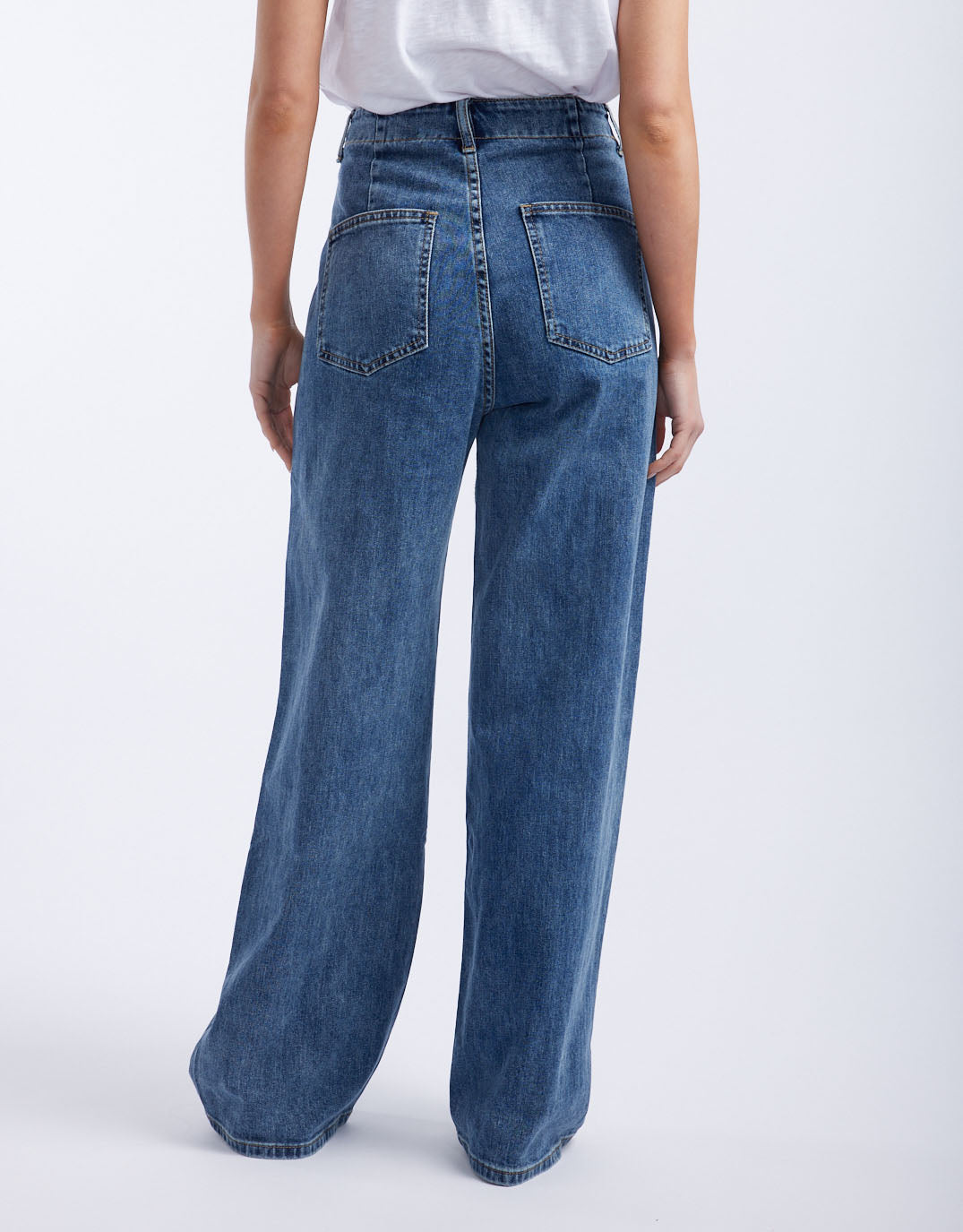 Frankie Wide Leg Jeans - Mid Wash